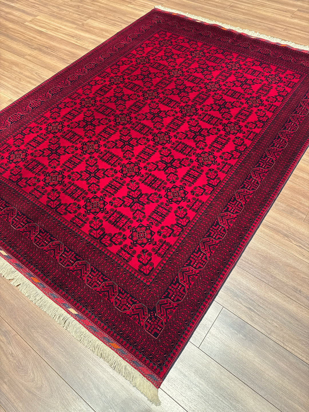 Afgan Halısı Bilcik Orijinal El Dokuması Kök Boya Yün 177x237 4.19 Metrekare - 6x8 ft