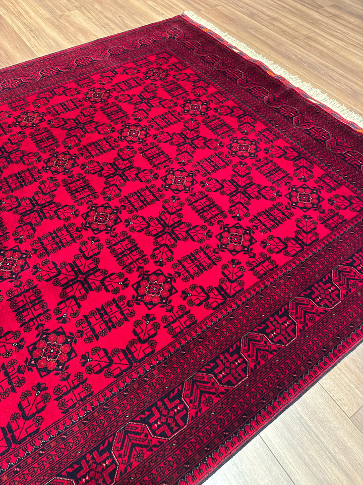 Afgan Halısı Bilcik Orijinal El Dokuması Kök Boya Yün 177x237 4.19 Metrekare - 6x8 ft