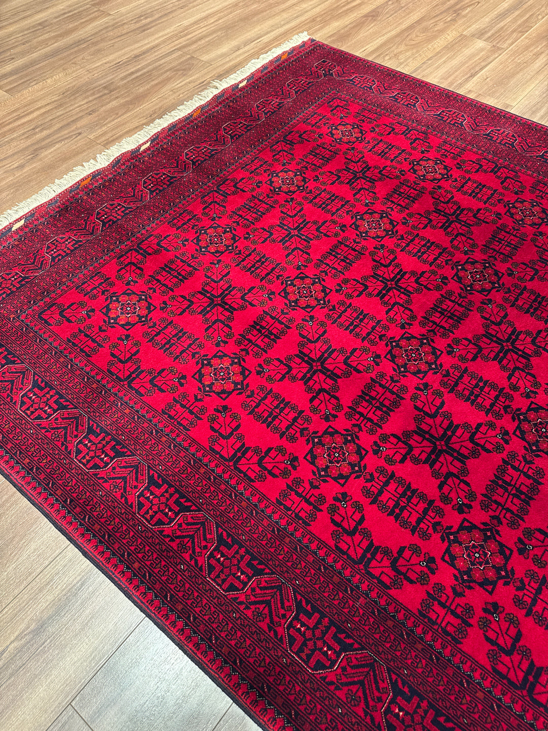 Afgan Halısı Bilcik Orijinal El Dokuması Kök Boya Yün 177x237 4.19 Metrekare - 6x8 ft