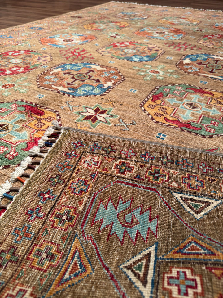 Veziri Original Hand-Woven Brown Vegetable Dyed Wool Carpet 175x256 4.48 Square Meters - 6x8 ft