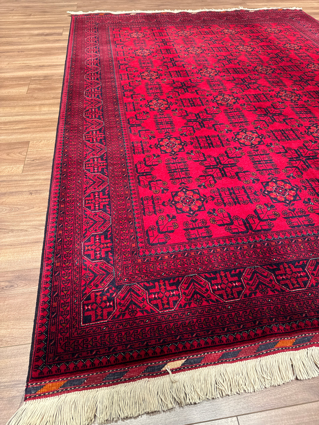 Afgan Halısı Bilcik Orijinal El Dokuması Kök Boya Yün 177x237 4.19 Metrekare - 6x8 ft