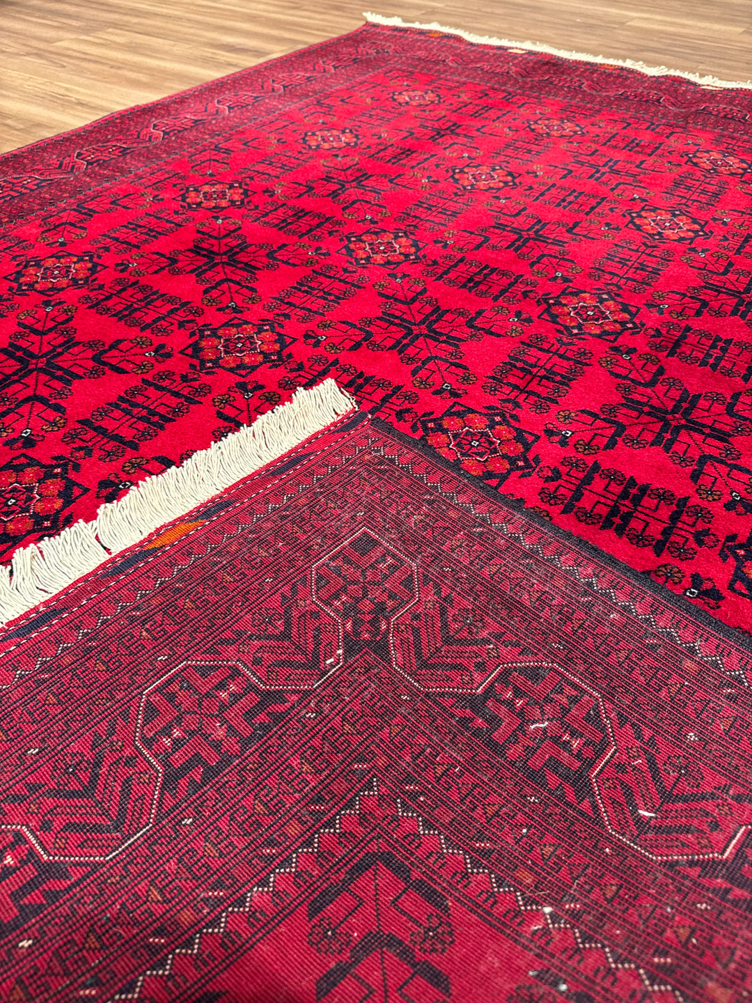 Afgan Halısı Bilcik Orijinal El Dokuması Kök Boya Yün 177x237 4.19 Metrekare - 6x8 ft