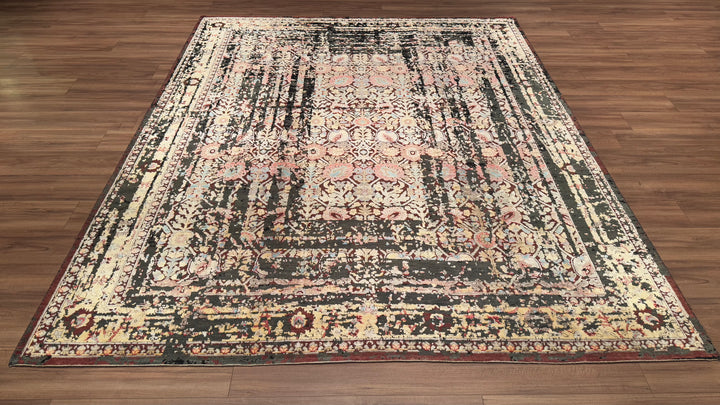 Oxidised Original Hand Woven Multi Wool Silk Carpet 244x300 7.32 Square Meters - 8x10 ft