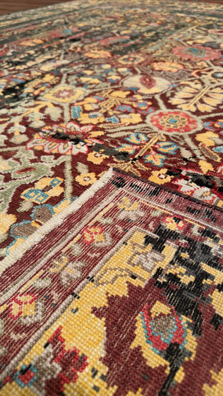 Oxidised Original Hand Woven Multi Wool Silk Carpet 244x300 7.32 Square Meters - 8x10 ft