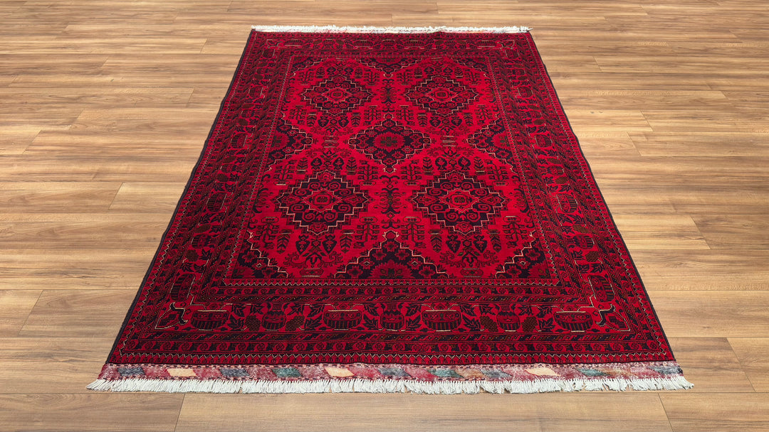 Afghan Carpet Hamyap Original Hand Woven Vegetable Dyed Wool 169x230 3.89 Square Meters - 5x7 ft