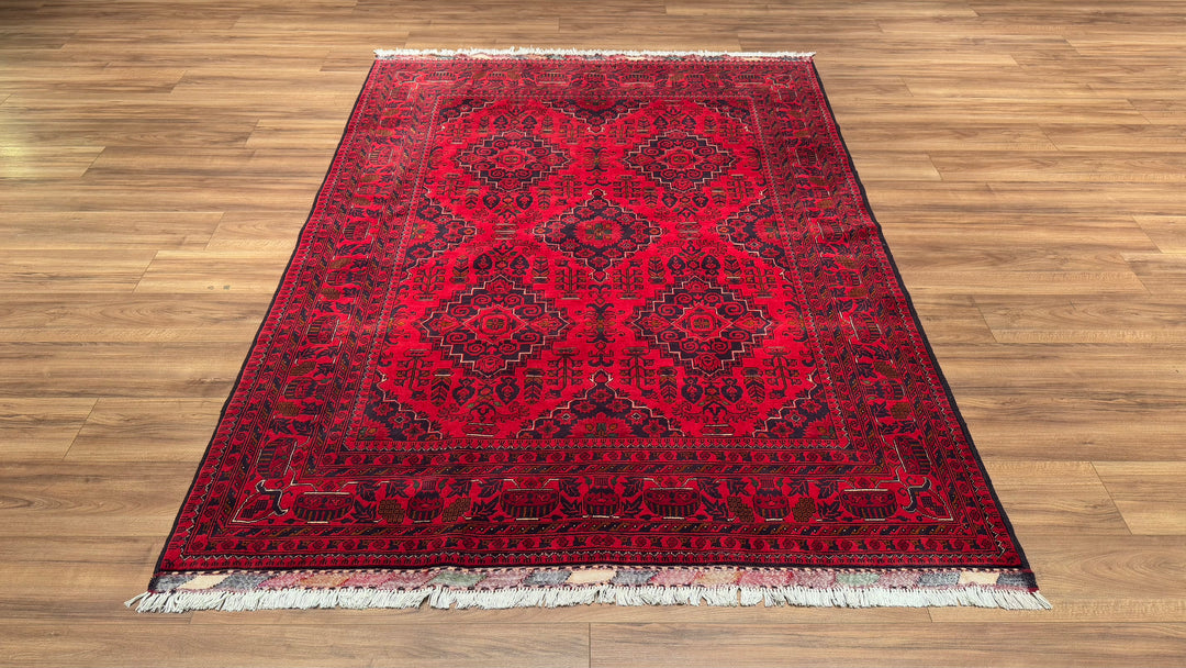 Afgan Halısı Hamyap Orjinal El Dokuması Kök Boya Yün 169x230 3.89 Metrekare - 5x7 ft