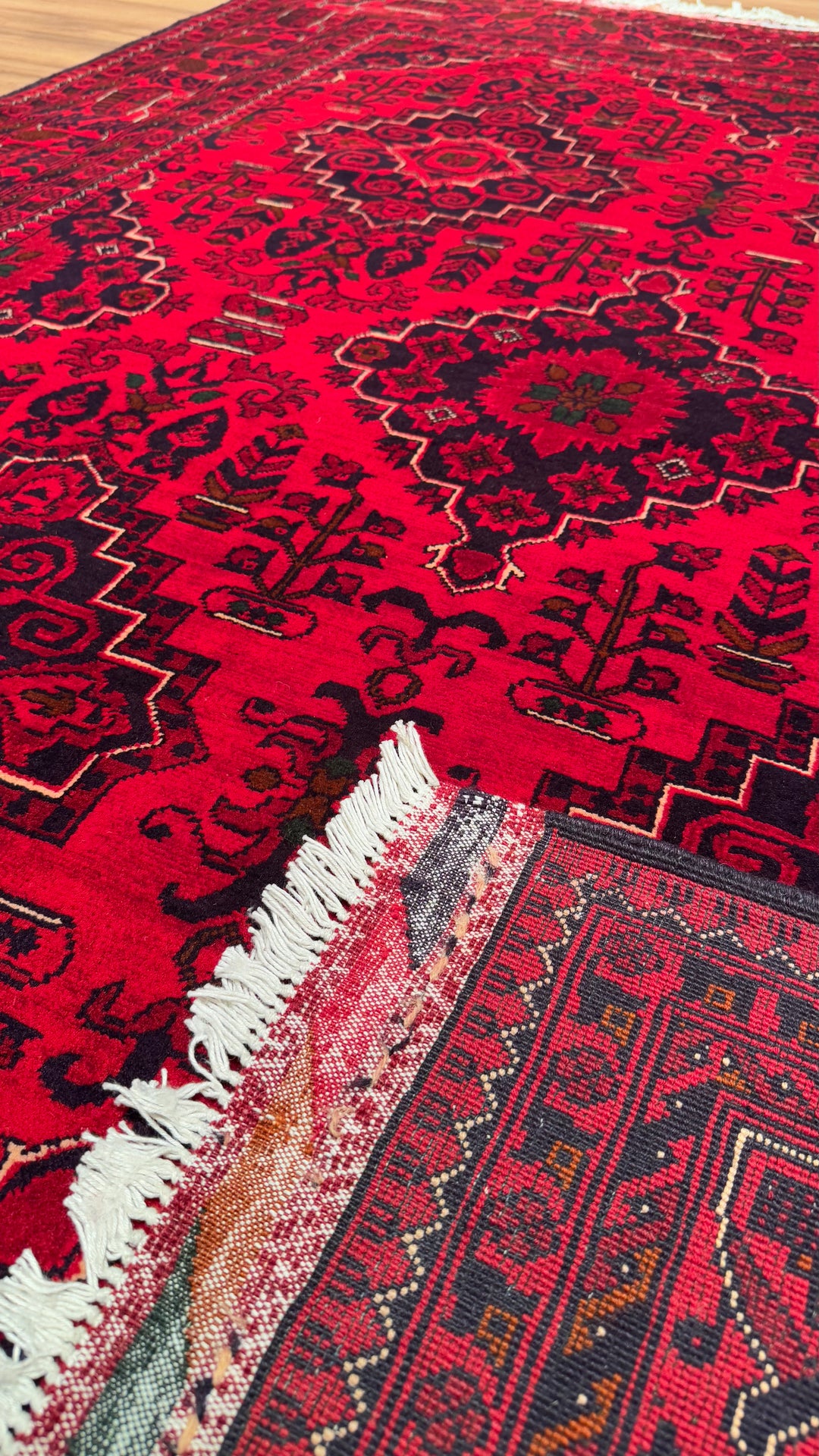 Afghan Carpet Hamyap Original Hand Woven Vegetable Dyed Wool 169x230 3.89 Square Meters - 5x7 ft