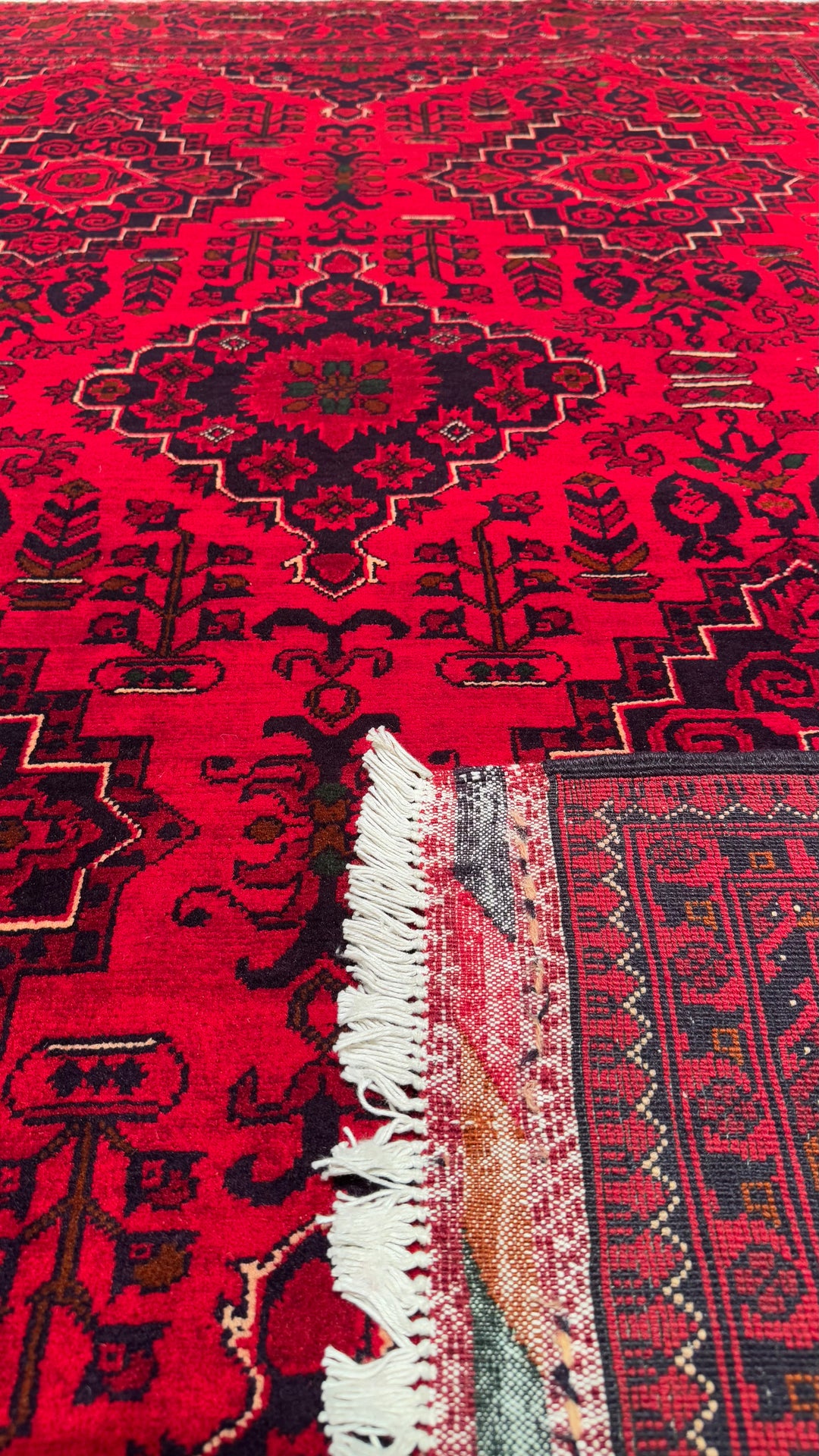 Afghan Carpet Hamyap Original Hand Woven Vegetable Dyed Wool 169x230 3.89 Square Meters - 5x7 ft