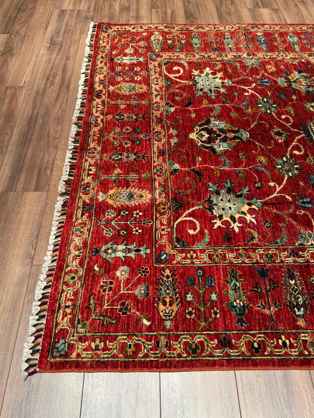 Sultani Binbirgece Orijinal El Dokuması Kırmızı Kök Boya Yün Halı 179x235 4.21 Metrekare - 5x8 ft