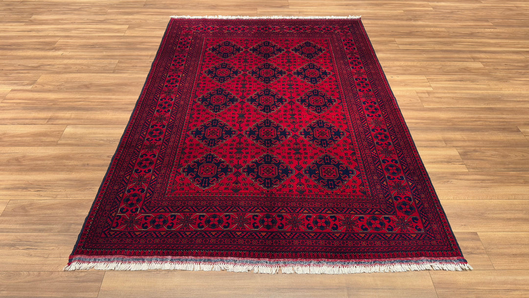 Afghan Carpet Hamyap Original Hand Woven Vegetable Dyed Wool 169x239 4.04 Square Meters - 5x7 ft