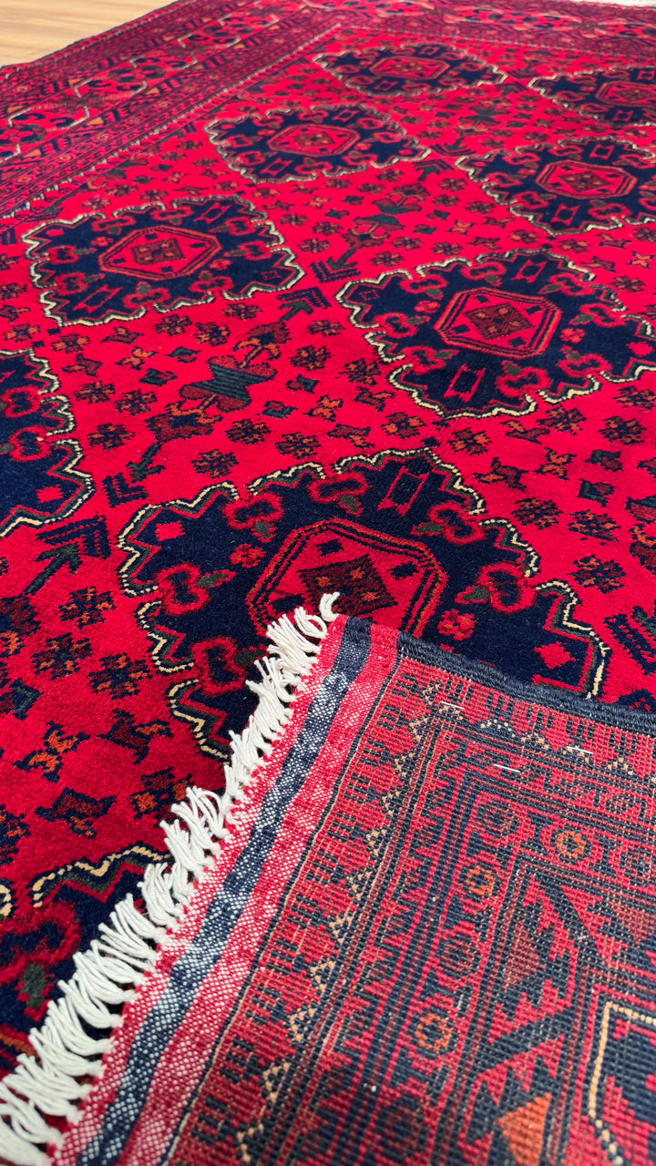 Afghan Carpet Hamyap Original Hand Woven Vegetable Dyed Wool 169x239 4.04 Square Meters - 5x7 ft