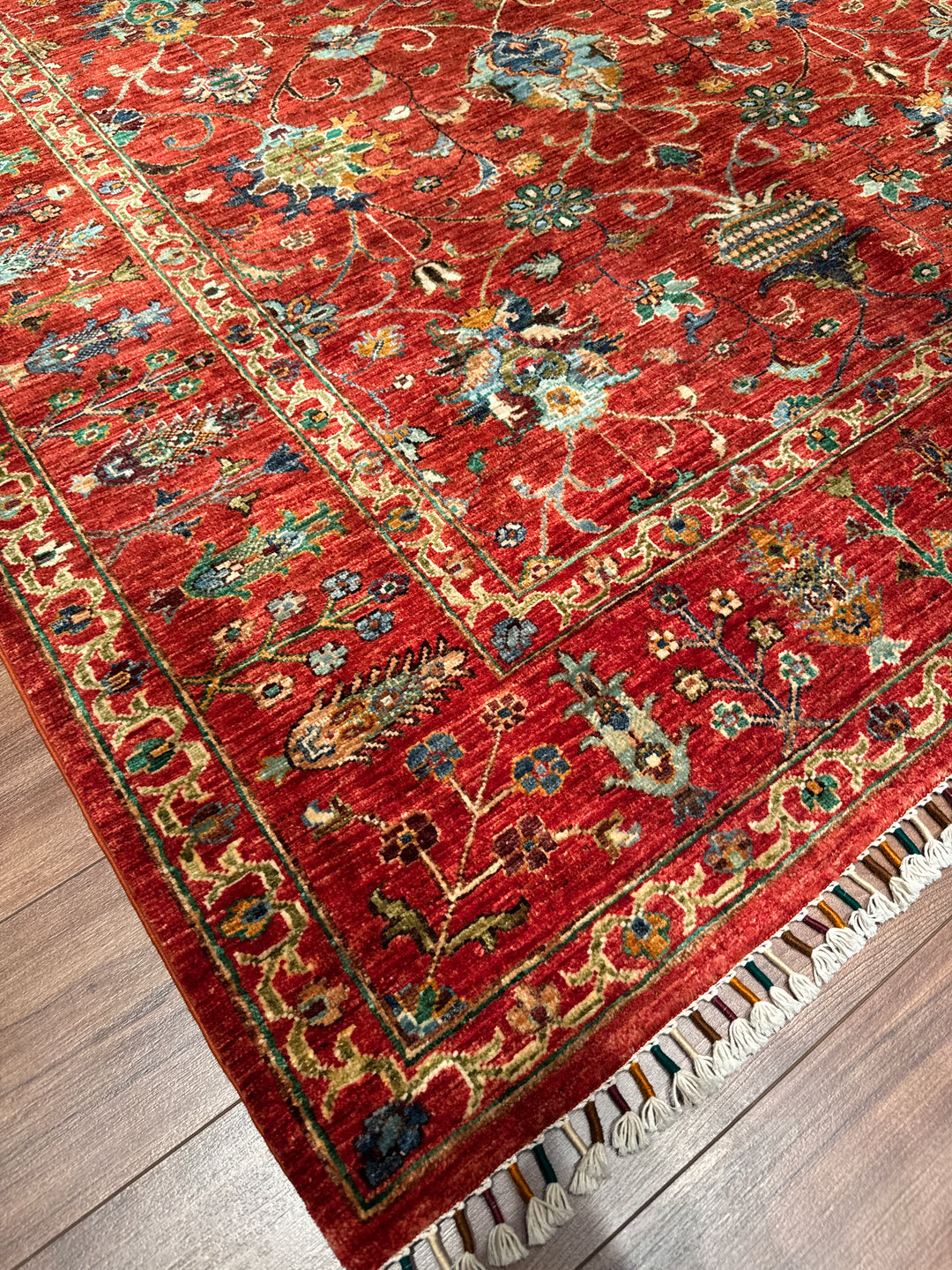 Sultani Binbirgece Orijinal El Dokuması Kırmızı Kök Boya Yün Halı 179x235 4.21 Metrekare - 5x8 ft