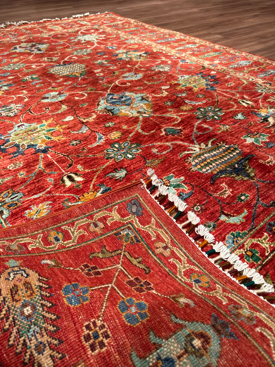 Sultani Binbirgece Orijinal El Dokuması Kırmızı Kök Boya Yün Halı 179x235 4.21 Metrekare - 5x8 ft