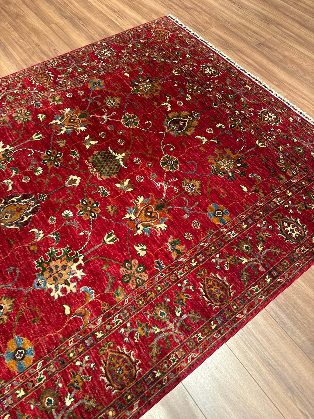 Sultani Binbirgece Orijinal El Dokuması Kırmızı Kök Boya Yün Halı 175x239 4.18 Metrekare - 5x8 ft