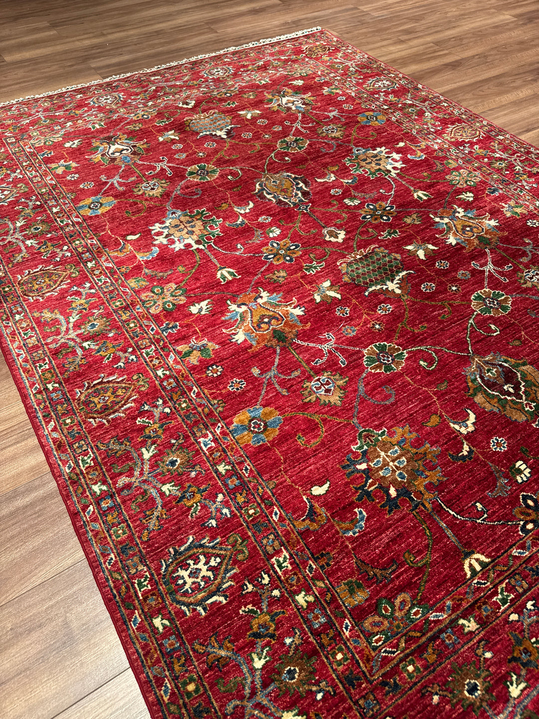 Sultani Binbirgece Orijinal El Dokuması Kırmızı Kök Boya Yün Halı 175x239 4.18 Metrekare - 5x8 ft