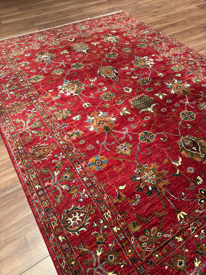 Sultani Binbirgece Orijinal El Dokuması Kırmızı Kök Boya Yün Halı 175x239 4.18 Metrekare - 5x8 ft
