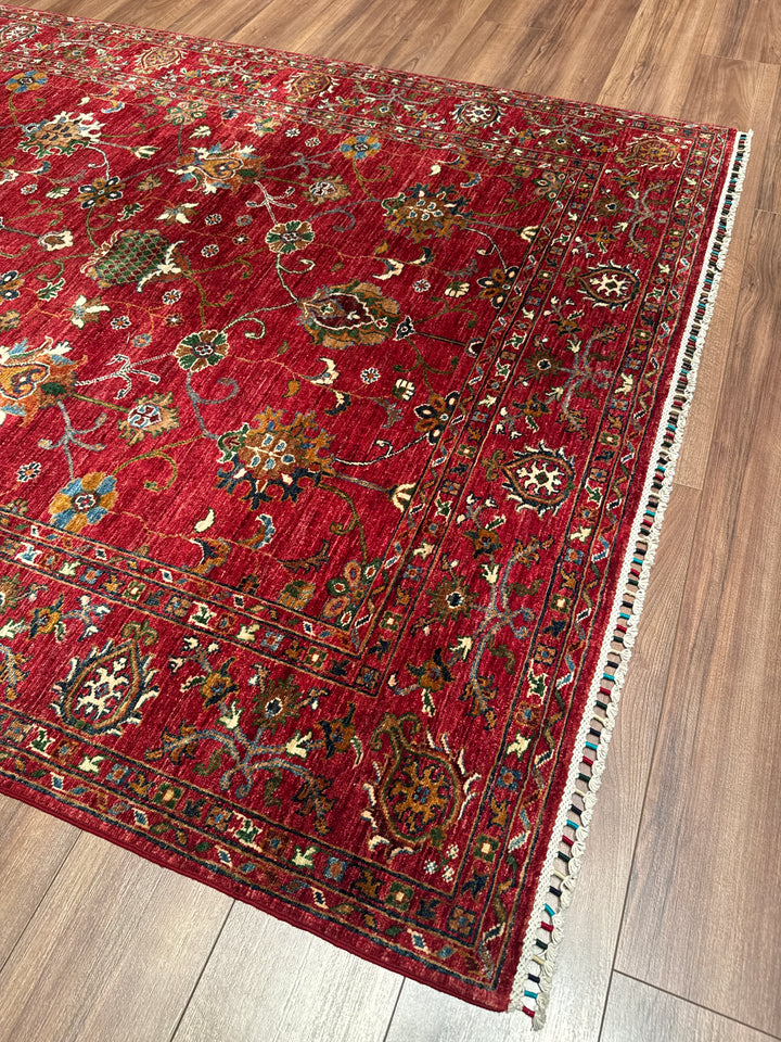 Sultani Binbirgece Orijinal El Dokuması Kırmızı Kök Boya Yün Halı 175x239 4.18 Metrekare - 5x8 ft