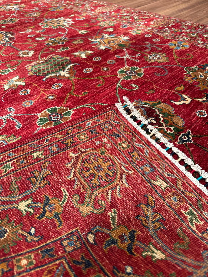 Sultani Binbirgece Orijinal El Dokuması Kırmızı Kök Boya Yün Halı 175x239 4.18 Metrekare - 5x8 ft