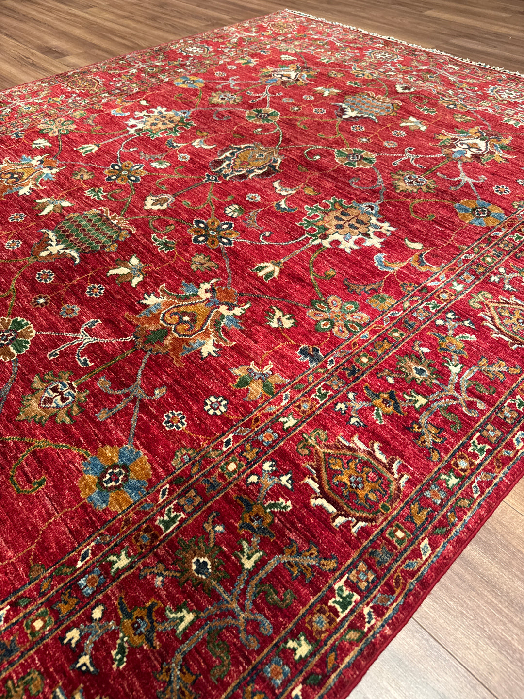 Sultani Binbirgece Orijinal El Dokuması Kırmızı Kök Boya Yün Halı 175x239 4.18 Metrekare - 5x8 ft