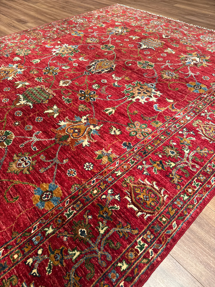 Sultani Binbirgece Orijinal El Dokuması Kırmızı Kök Boya Yün Halı 175x239 4.18 Metrekare - 5x8 ft