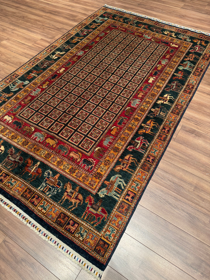 Pazırık Orijinal El Dokuması Multi Kök Boya Yün Halı 168x264 4.44 Metrekare - 5x7 ft