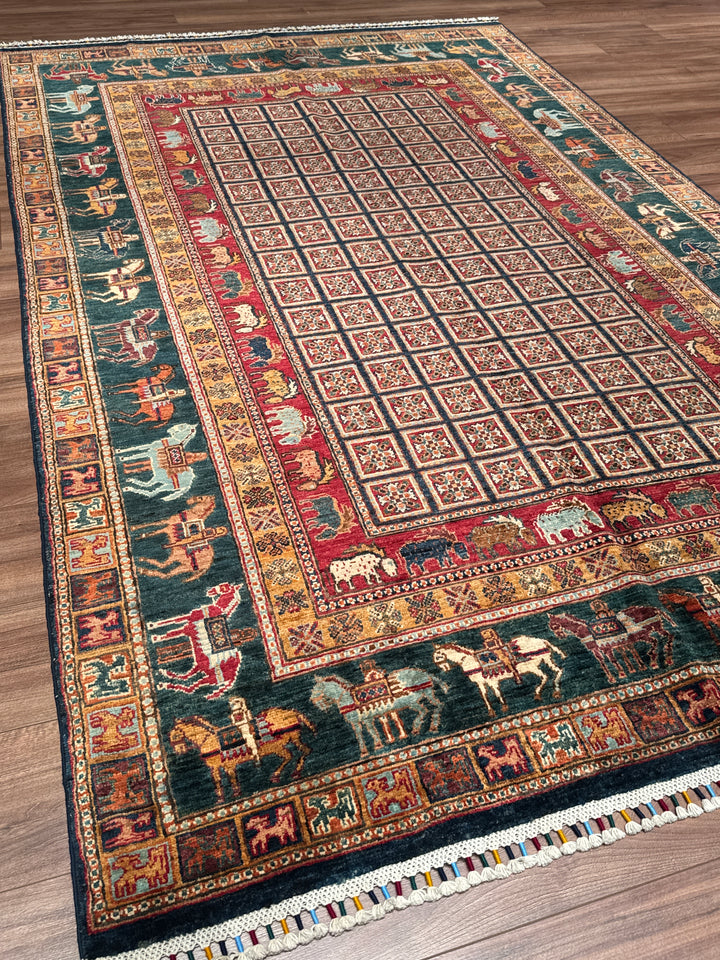 Pazırık Orijinal El Dokuması Multi Kök Boya Yün Halı 168x264 4.44 Metrekare - 5x7 ft