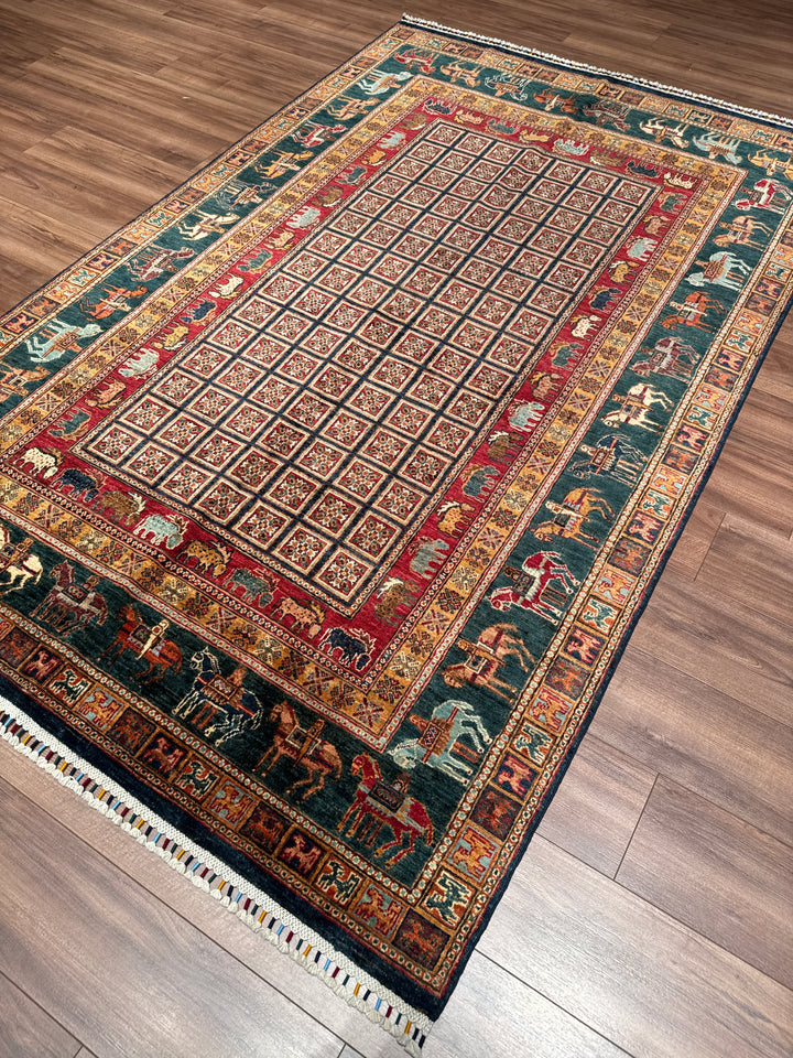 Pazırık Orijinal El Dokuması Multi Kök Boya Yün Halı 168x264 4.44 Metrekare - 5x7 ft