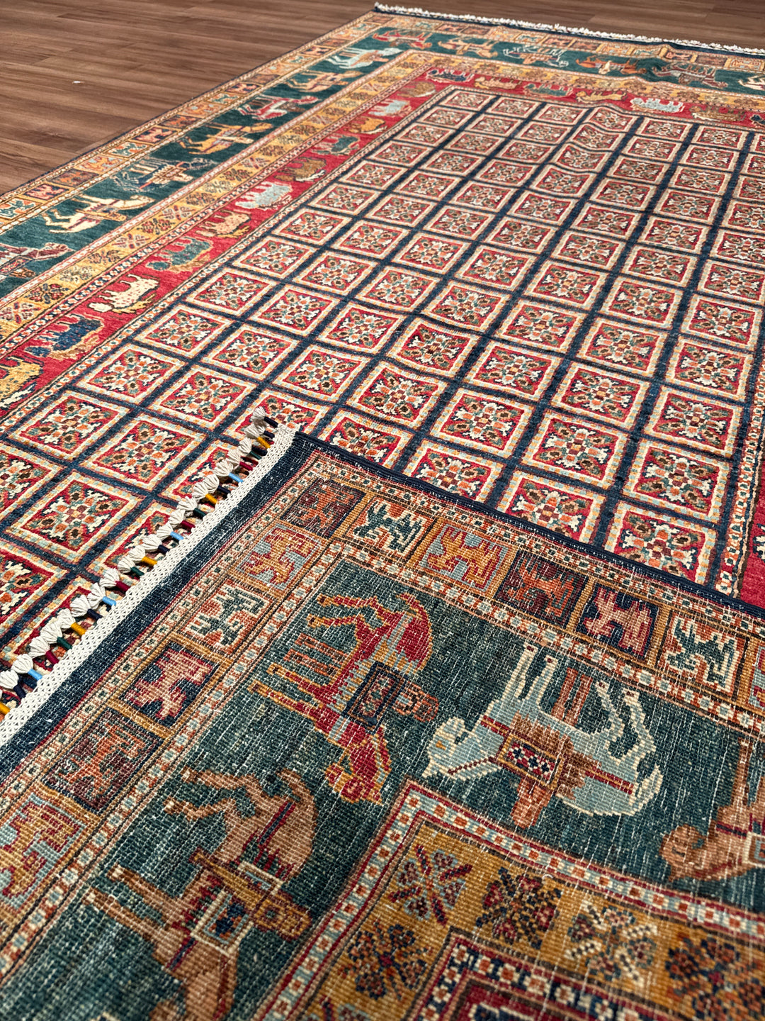 Pazırık Orijinal El Dokuması Multi Kök Boya Yün Halı 168x264 4.44 Metrekare - 5x7 ft