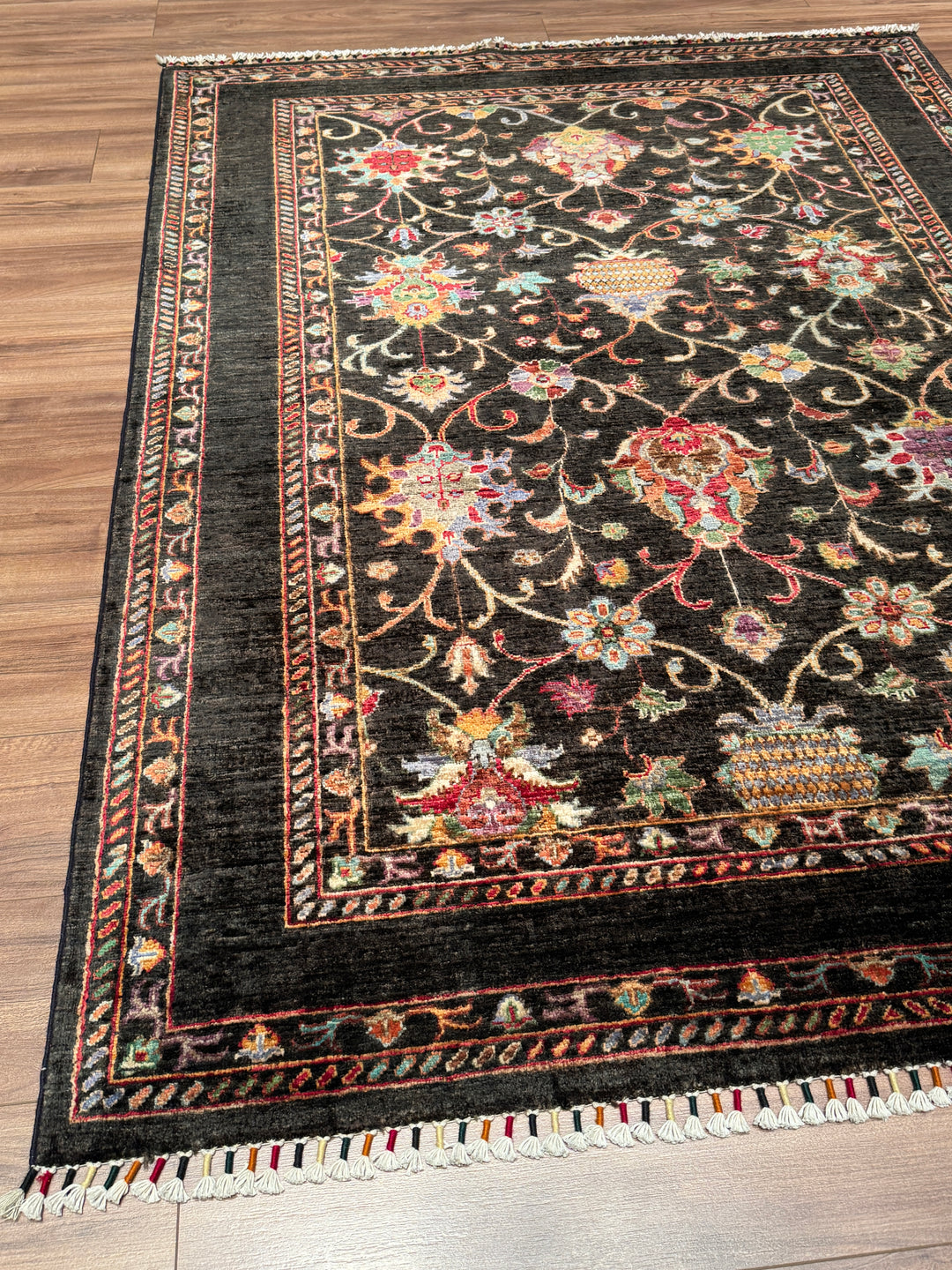 Sultani Binbirgece Orijinal El Dokuması Acı Kahverengi Kök Boya Yün Halı 149x201 2.99 Metrekare - 5x6 ft