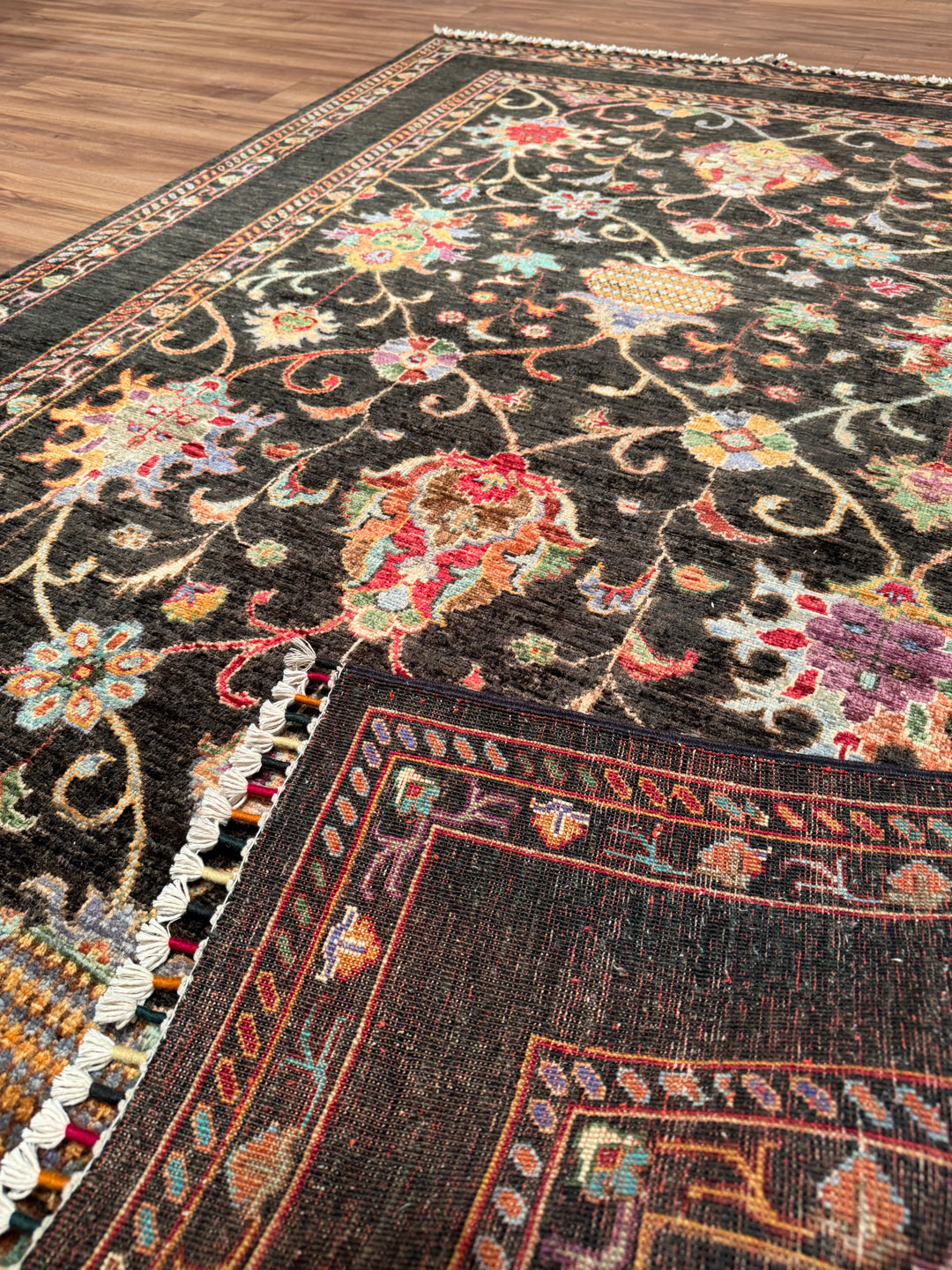 Sultani Binbirgece Orijinal El Dokuması Acı Kahverengi Kök Boya Yün Halı 149x201 2.99 Metrekare - 5x6 ft