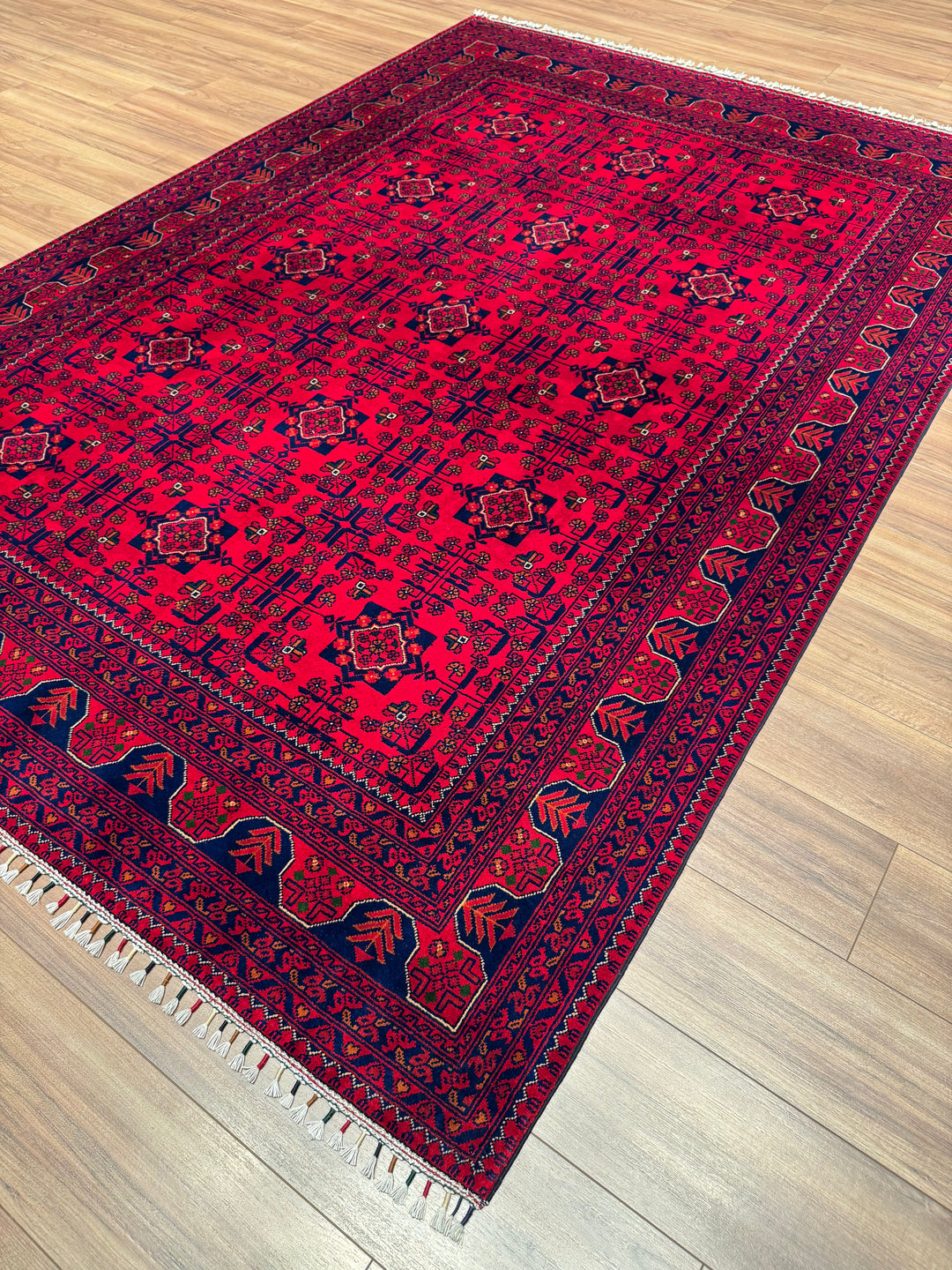 Afgan Halısı Hamyap Orijinal El Dokuması Kök Boya Yün 195x286 5.58 Metrekare - 6x9 ft