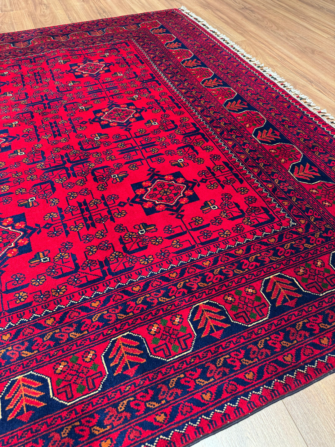 Afgan Halısı Hamyap Orijinal El Dokuması Kök Boya Yün 195x286 5.58 Metrekare - 6x9 ft