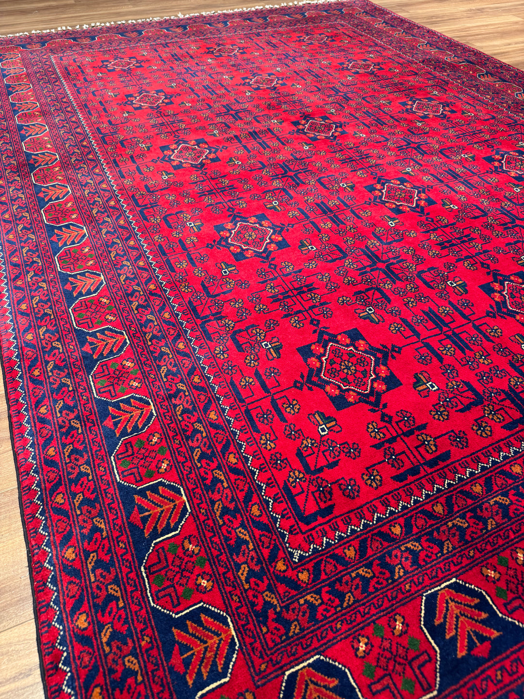 Afgan Halısı Hamyap Orijinal El Dokuması Kök Boya Yün 195x286 5.58 Metrekare - 6x9 ft