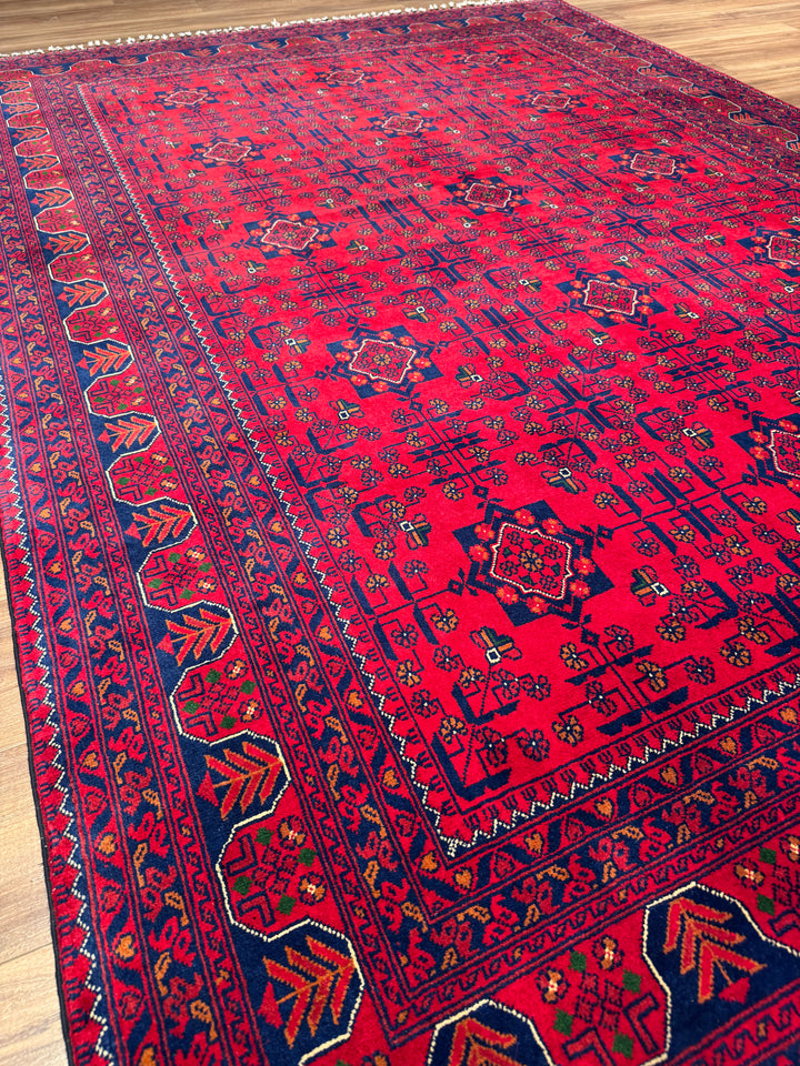 Afgan Halısı Hamyap Orijinal El Dokuması Kök Boya Yün 195x286 5.58 Metrekare - 6x9 ft