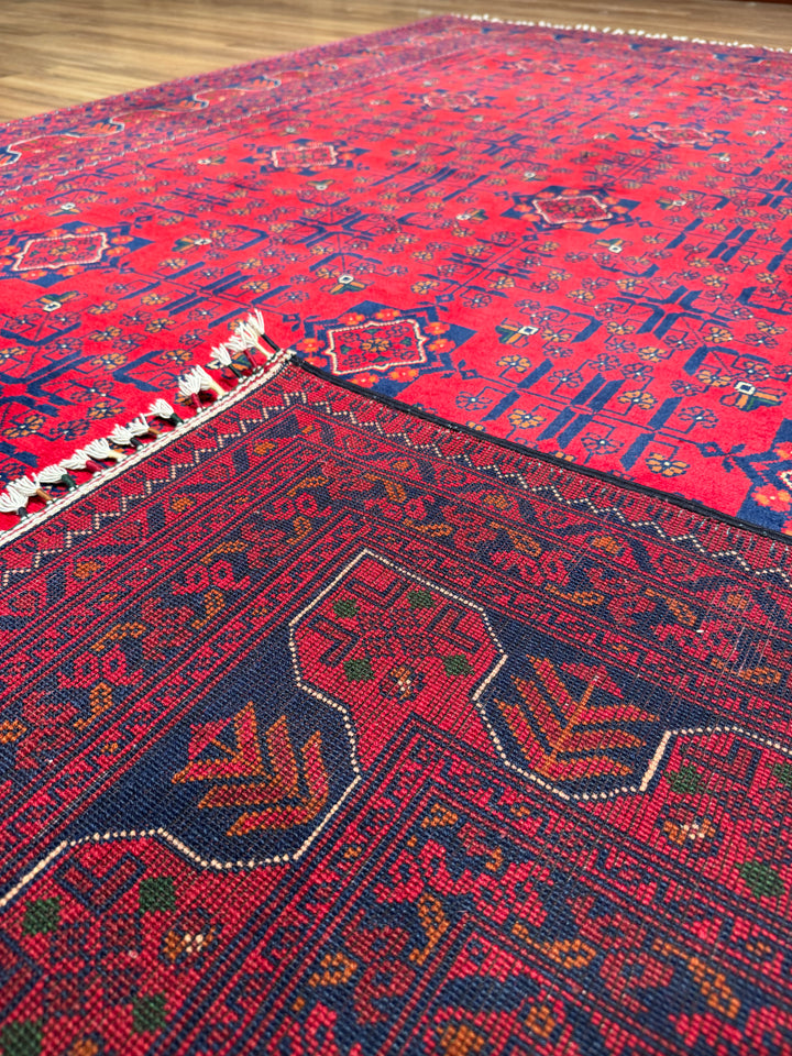 Afgan Halısı Hamyap Orijinal El Dokuması Kök Boya Yün 195x286 5.58 Metrekare - 6x9 ft