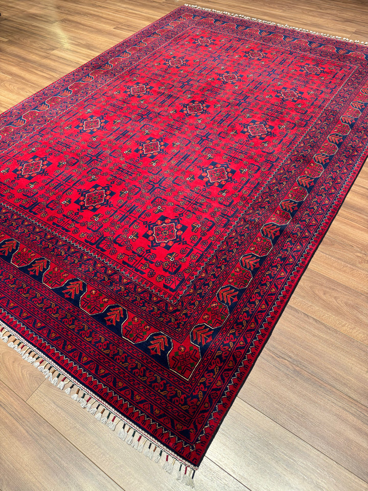 Afgan Halısı Hamyap Orijinal El Dokuması Kök Boya Yün 195x286 5.58 Metrekare - 6x9 ft