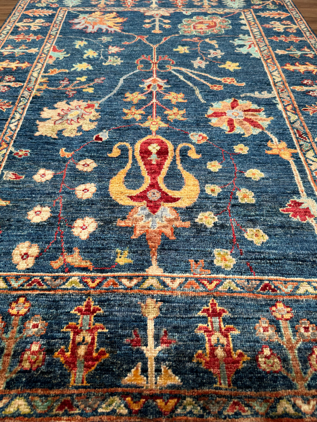 Sultani Binbirgece Orijinal El Dokuması Lacivert Kök Boya Yün Halı 103x153 1.58 Metrekare - 3x5 ft