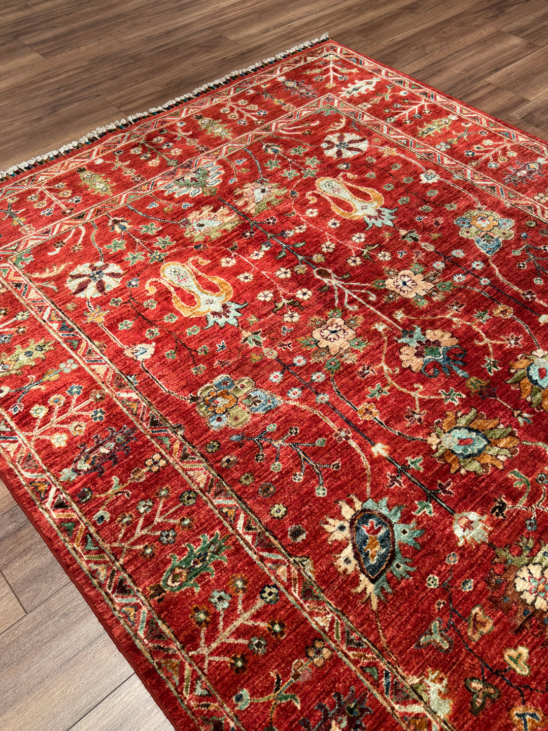Sultani Binbirgece Orijinal El Dokuması Kırmızı Kök Boya Yün Halı 174x249 4.33 Metrekare - 5x8 ft
