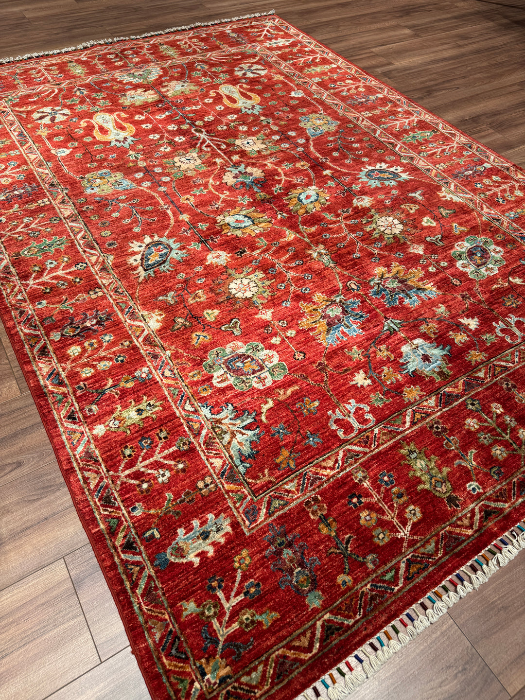 Sultani Binbirgece Orijinal El Dokuması Kırmızı Kök Boya Yün Halı 174x249 4.33 Metrekare - 5x8 ft