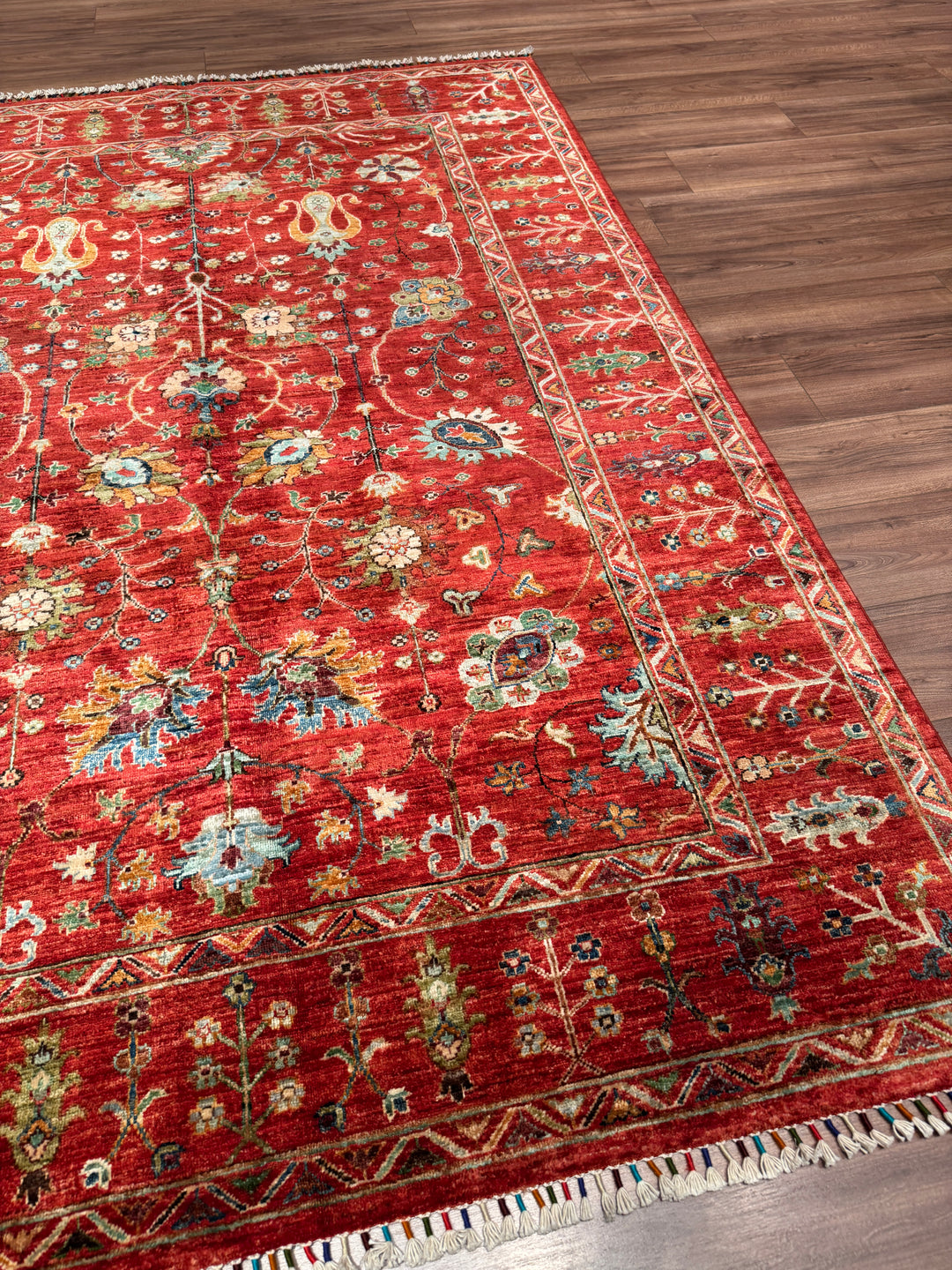 Sultani Binbirgece Orijinal El Dokuması Kırmızı Kök Boya Yün Halı 174x249 4.33 Metrekare - 5x8 ft
