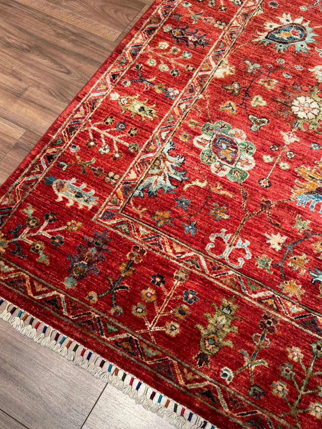 Sultani Binbirgece Orijinal El Dokuması Kırmızı Kök Boya Yün Halı 174x249 4.33 Metrekare - 5x8 ft