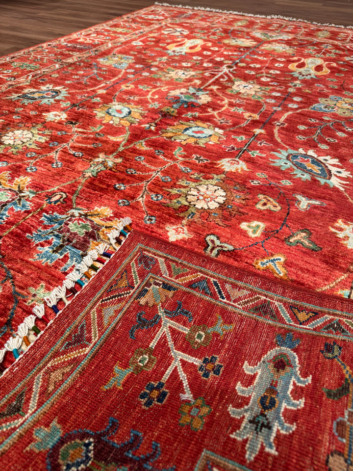 Sultani Binbirgece Orijinal El Dokuması Kırmızı Kök Boya Yün Halı 174x249 4.33 Metrekare - 5x8 ft