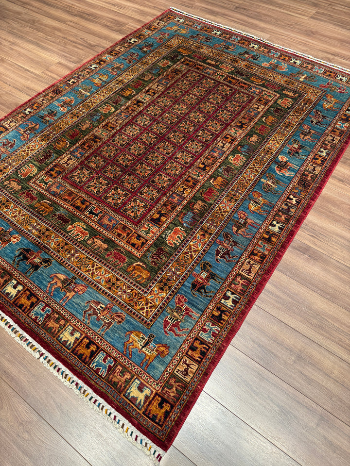 Pazırık Orijinal El Dokuması Multi Kök Boya Yün Halı 175x240 4.20 Metrekare - 5x8 ft