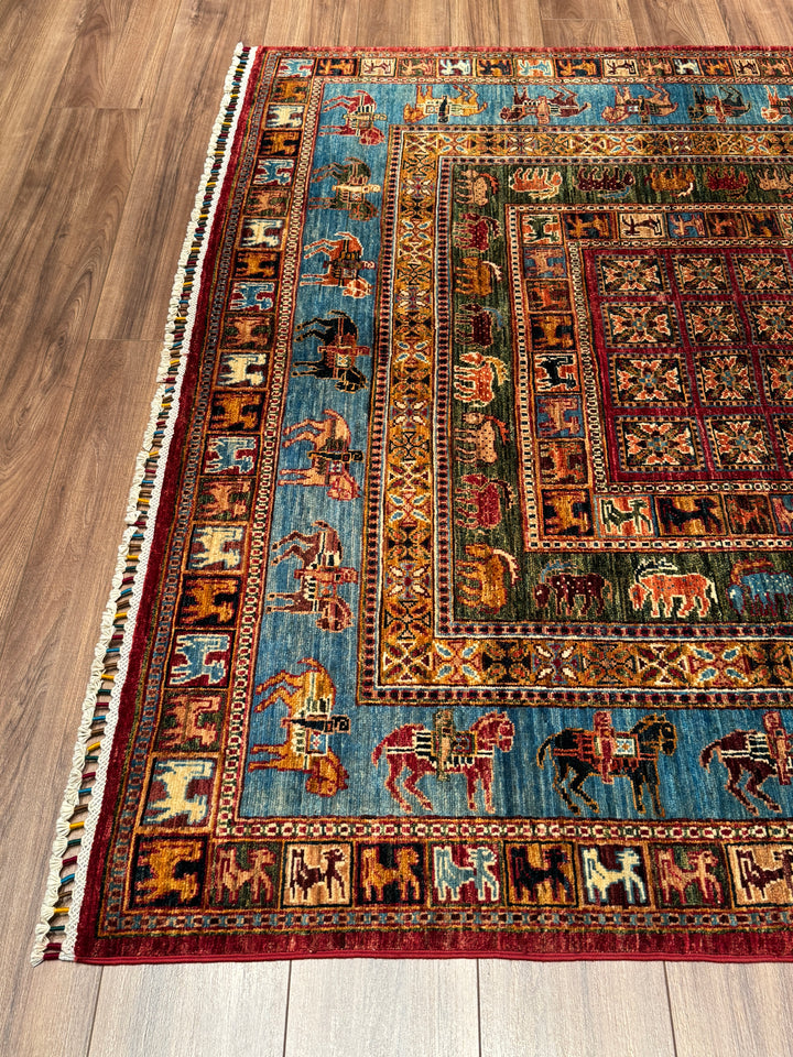 Pazırık Orijinal El Dokuması Multi Kök Boya Yün Halı 175x240 4.20 Metrekare - 5x8 ft
