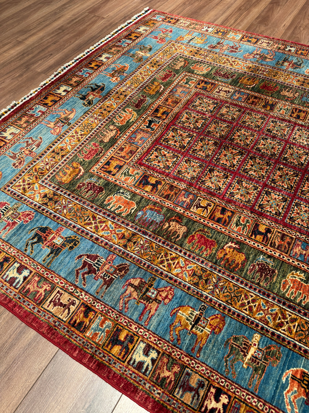 Pazırık Orijinal El Dokuması Multi Kök Boya Yün Halı 175x240 4.20 Metrekare - 5x8 ft