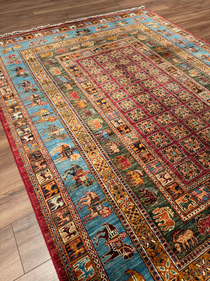 Pazırık Orijinal El Dokuması Multi Kök Boya Yün Halı 175x240 4.20 Metrekare - 5x8 ft