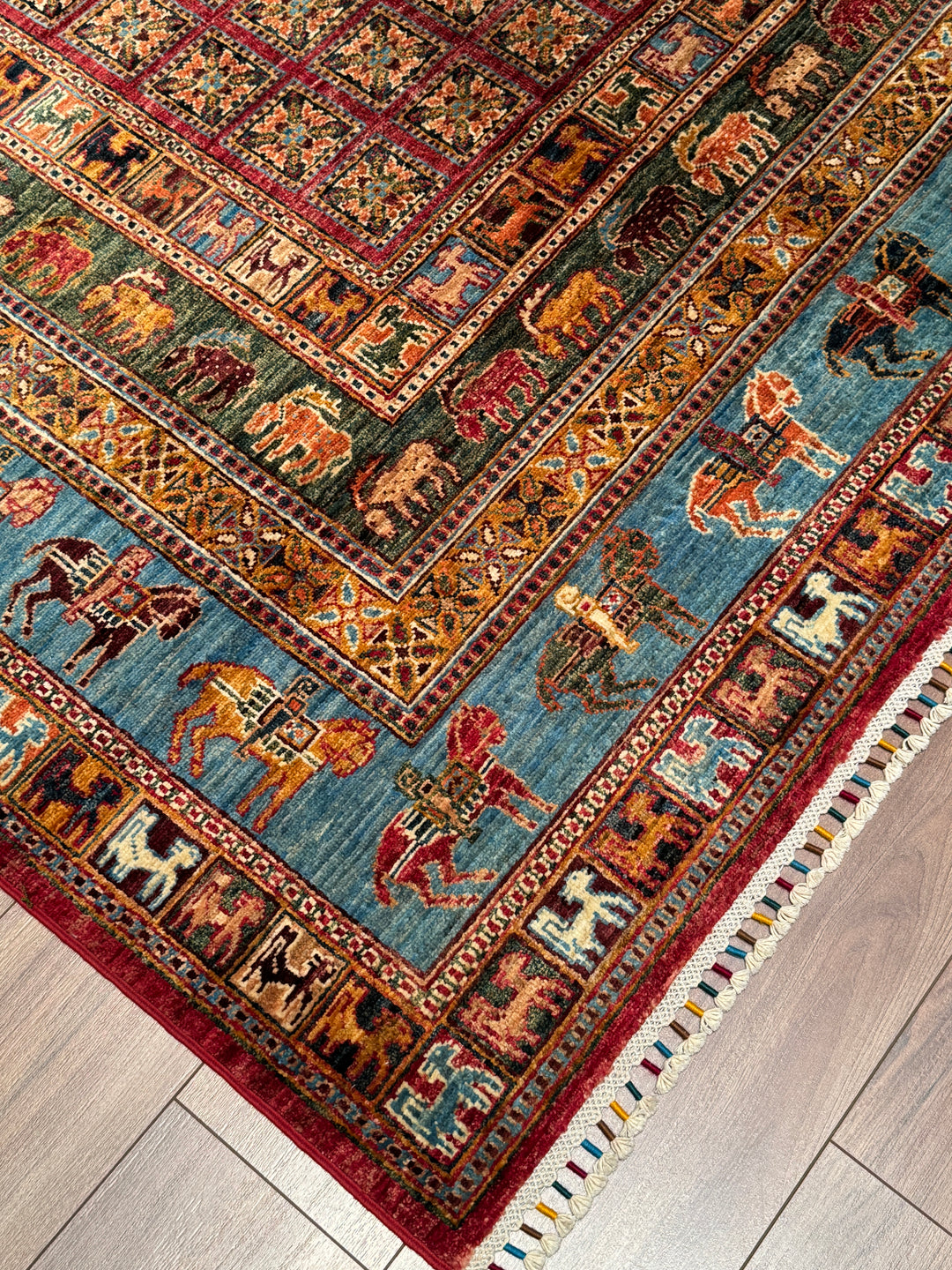 Pazırık Orijinal El Dokuması Multi Kök Boya Yün Halı 175x240 4.20 Metrekare - 5x8 ft
