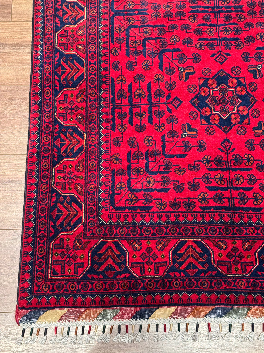 Afghan Rug Hamyap Original Handwoven Root Dyed Wool 0.99x160 1.58 Square Meters - 3x5 ft 