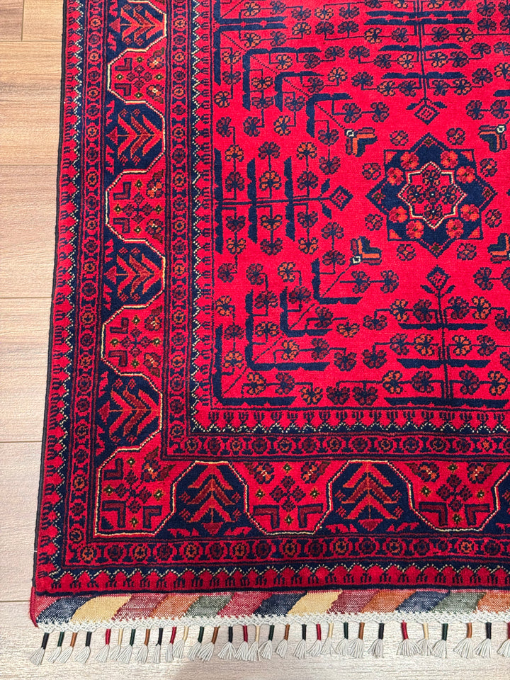 Afghan Rug Hamyap Original Handwoven Root Dyed Wool 0.99x160 1.58 Square Meters - 3x5 ft 
