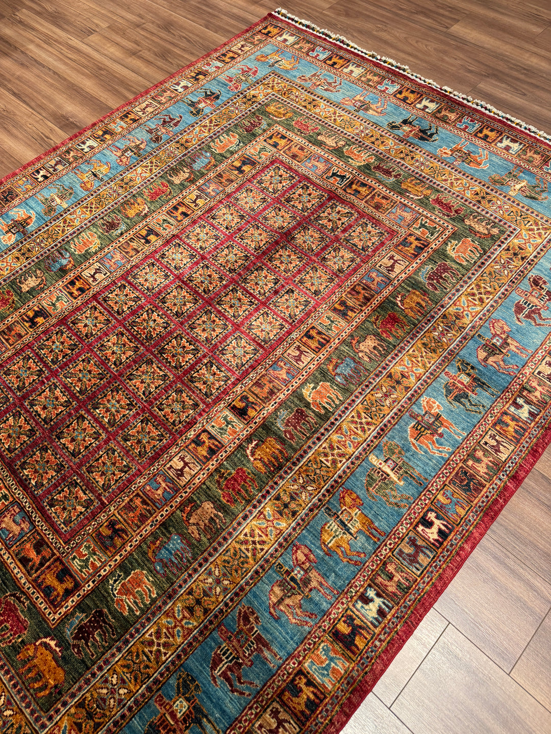 Pazırık Orijinal El Dokuması Multi Kök Boya Yün Halı 175x240 4.20 Metrekare - 5x8 ft